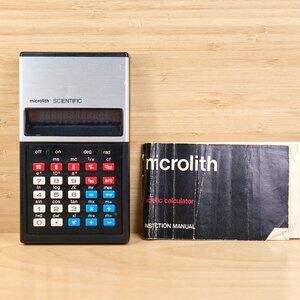 Microlith Scientific Model 205 Scientific Calculator w/ Case Tested Works VFD